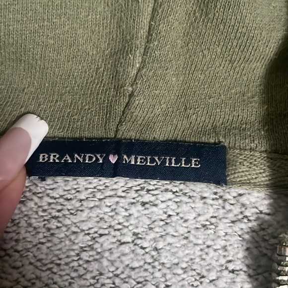 Green brandy Melville zip up - Picture 2 of 2